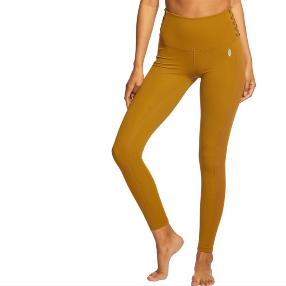 Free People High-Waist Mustard Leggings